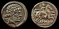 Ancient Coins - Spain, Bolskan (Osca) AR Denarius. Circa 150-100 BC. EF, Nicely Toned.