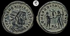 Ancient Coins - Maximian. AE Follis. 286-310 AD. Cyzicus mint. Beautiful Patina with deposits. Very Fine.
