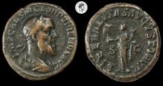 Ancient Coins - Pupienus AE Sestertius. Rome mint. 238 AD. Very Fine & Scarce!