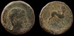 Ancient Coins - Castulo. Unit. 180 BC. Cazlona (Jaén). Very Fine. Beautiful patina.