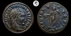 Ancient Coins - MAXIMINUS II. AE Follis. Cyzicus mint. 309-313 AD. Nice brown patina. Very Fine.
