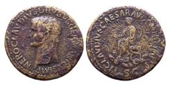 Ancient Coins - Nero Claudius Drusus (father of Claudius) Æ Sestertius. Rome mint. VF.
