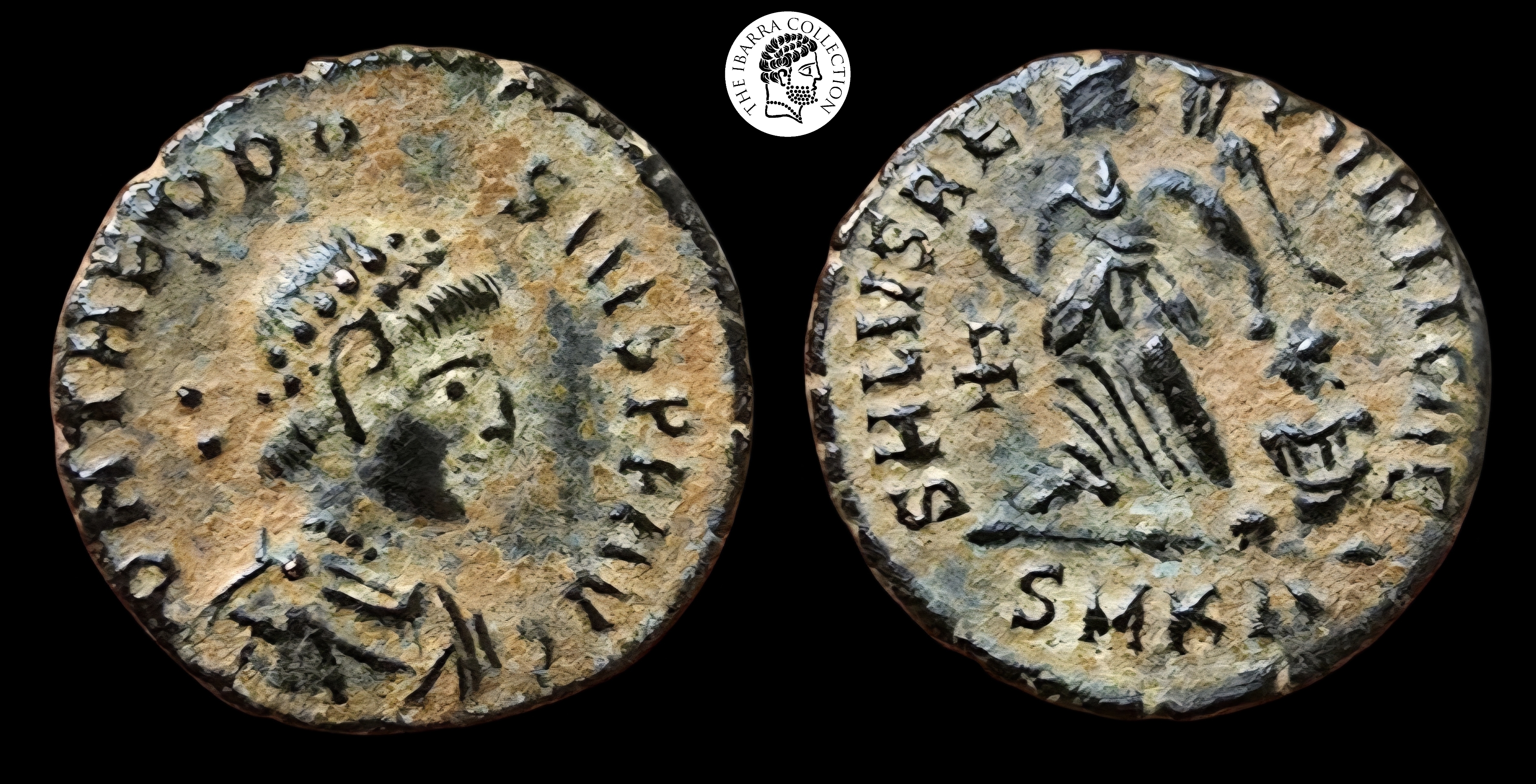 Theodosius I. AE Nummus. 379-395 AD. Cyzicus mint. Black patina