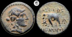 Ancient Coins - Seleukid Empire, Alexander I Balas Æ14. Antioch on the Orontes, 150-146 BC. Very Fine. Rare!