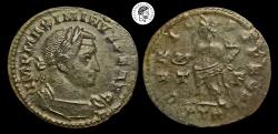 Ancient Coins - Maximinus II. AE Follis. Treveri mint. 310-313 AD. Weak strike, attractive portrait. Very Fine.