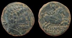 Ancient Coins - Iberia, Belikio Æ 24mm. 100-65 BC. VF. Very Beautiful Patina!