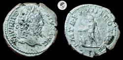 Ancient Coins - Septimius Severus AR Denarius. Rome mint,  AD 206. VF.