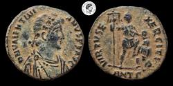 Ancient Coins - Valentinian II. AE Maiorina. 375-392 AD. Antioch mint. Nice earthen brown deposits. Very Fine.