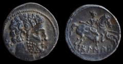 Ancient Coins - Celt-Iberian, Bolskan (Osca) AR Denarius. Iberia, 150 - 100 B.C. Spain. Comes with a certificate of authenticity from David R Sear.
