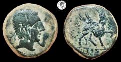 Ancient Coins - Celt-Iberian  Kastilo-Castulo. AE. Unit. 180 BC. Cazlona..Jaén. aEF. Choice Beautiful Patina.