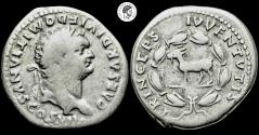 Ancient Coins - DOMITIAN, Caesar, 69-81 AD. AR Denarius. Rome mint. Very Fine.