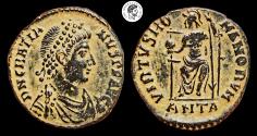 Ancient Coins - Gratian. AE Follis. 367-383 AD. Antioch mint. Nice details, Deposits. Very Fine.