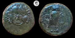 Ancient Coins - Sicily, Kamarina, c. 420-405 BC. AE Tetras. aVF.