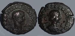 Ancient Coins - Aurelain with Vabatathus Potin Tetradrachm Circa 270-275AD