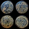 Ancient Coins - Lot of 2 Roman Imperial Ancient. AE Nummus Coins. Theodosius I and Arcadius Very Fine. Check it out! Sold as is.