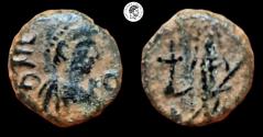 Ancient Coins - Leo & Verina. AE 4. Constantinople Mint. 457-474 AD. Very Fine & Scarce.