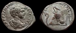 Ancient Coins - Geta as Caesar, Denarius. 209-212 AD. Rome mint. Extremely Fine & Scarce! Beautiful portrait, Toned.