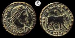 Ancient Coins - Julian II. AD 360-363. AE. Siscia mint. Struck circa AD 361-363. Deposits, beautiful  patina. EF Choice.