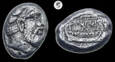 Ancient Coins - Phoenicia, Arados AR Shekel. Circa 420-400 BC. Very Fine & Toned.