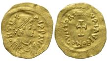 Ancient Coins - Maurice Tiberius (582-602 AD.), Gold Tremissis. Constantinople mint.
