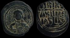Ancient Coins - Anonymous Folles. temp. Romanus III, circa 1028-1034 AD. Æ Follis.