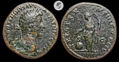 Ancient Coins - Marcus Aurelius. AE Sestertius. 161-180 AD. Rome mint. Nice patina and details. Very Fine.