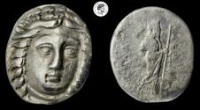 Ancient Coins - CARIAN Satraps. Maussollos. AR tetradrachm. 377-353 BC. Very Fine.