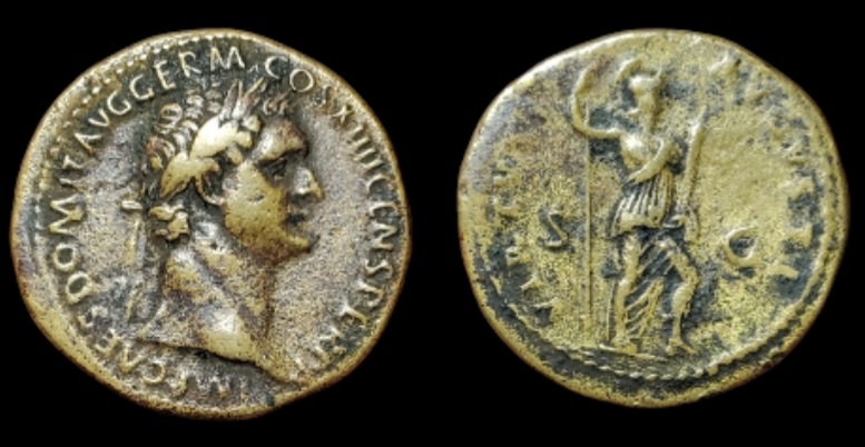 Domitian. AD 81-96. Æ As. Rome mint. aVF. | Miscellaneous