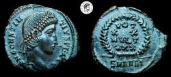 Ancient Coins - Constantius II, 337-361 AD. Follis AE. Antiochia mint, 347-348 AD. Extremely Fine.