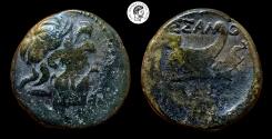 Ancient Coins - Thessalonica, Macedonia. AE22. 88 BC. Fine to aVF.