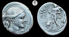 Ancient Coins - L. Valerius Flaccus. 108-107 BC. AR Denarius. Very Fine.