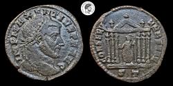 Ancient Coins - Maxentius. AE Follis. Ticinum mint. 306-312 AD. Nice portrait beautiful brown patina. Very Fine.
