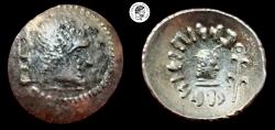 Ancient Coins - Himyar. 'Amdān Bayān Yahaqbiḍ. Circa AD 100-120. AR Unit. VF & Toned.