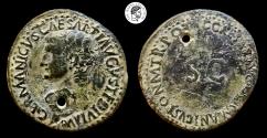 Ancient Coins - Germanicus. AE As. Died 19 AD. Rome mint. Great details. Better in hand. Very Fine.