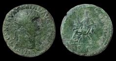 Ancient Coins - Trajan Æ Dupondius. Rome mint. 98-99 AD. VF.