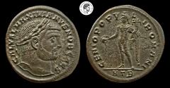 Ancient Coins - Maximinus II. As Caesar, AE Follis. Heraclea mint. 305-309 AD. Brown patina. Extremely Fine.