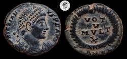 Ancient Coins - Jovian, AE3, Antioch mint. 363-364 AD. Nice beautiful patina. Very Fine.