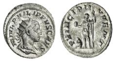 Ancient Coins - Philip II AR Antoninianus Caesar 244-247 AD