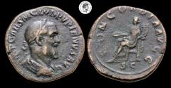 Ancient Coins - Pupienus Æ Sestertius. Rome mint, AD 238. Rare! VF.