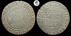 World Coins - TUDOR. Elizabeth I. 1558-1603. AR Shilling. Second coinage. Toned, minor marks. Fine.