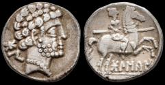 Ancient Coins - Bolskan. Denarius. 180-20 B.C. Huesca. Very Fine & Attractive.
