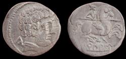 Ancient Coins - Celt-Iberian Spain. Turiasu. Circa Late 2nd Century BC. AR Denarius. Very Fine & Scarce.