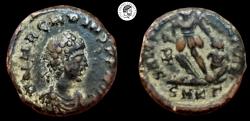 Ancient Coins - Arcadius. AE Nummus. Cyzicus mint. 383-408 AD. Nice brown patina. Very Fine.