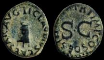 Ancient Coins - Claudius AE Quadrans. 41-54 AD. Rome mint. Very Fine. Very nice patina.