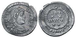 Ancient Coins - Valens AR Siliqua. Siscia, AD 367-375.
