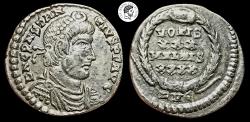 Ancient Coins - Constantius II. AR Siliqua. 337-361 AD. Lugdunum mint. Strong portrait, deeply toned. Very Fine.