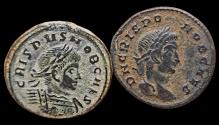 Ancient Coins - Lot of 2 AE Roman Scarce coins of Crispus!
