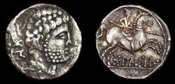 Ancient Coins - SPAIN, Bolskan (Osca). Circa 150-100 BC. AR Denarius. Very Fine & Toned.