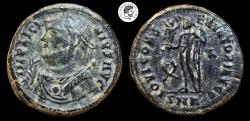 Ancient Coins - Licinius I. AD 308-324. AE Follis. Cyzicus mint. Nice green patina. Very Fine.