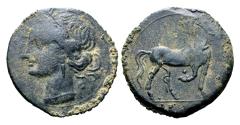 Ancient Coins - North Africa, Carthage BI 1½ Shekels. Second Punic War, circa 203-201 BC. VF. Hannibal time.